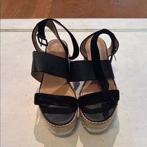 Black Strappy Espadrille Sandals